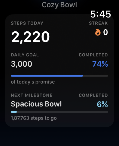 Next milestone progress on Apple Watch